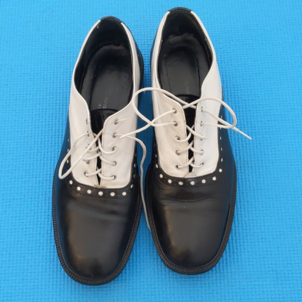 Italian leather spectator shoes